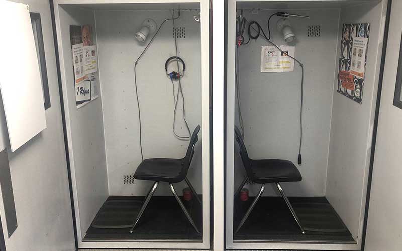 Mobile hearing testing booths